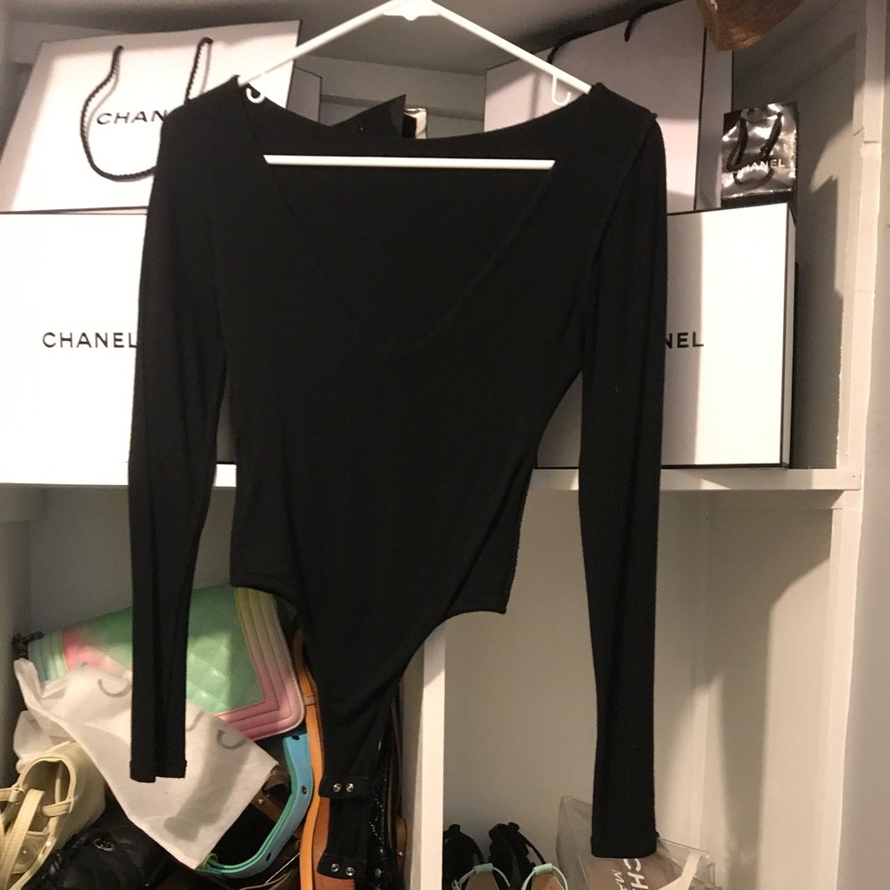 Naked wardrobe black long sleeve bodysuit